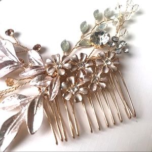 Gold Jewel Bridal Hair Comb